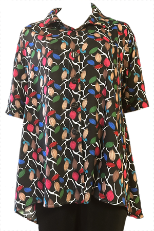 Capri shirt: Viscose Leaves Print