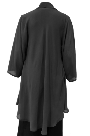 Sleeved hipcoat Charcoal Viscose