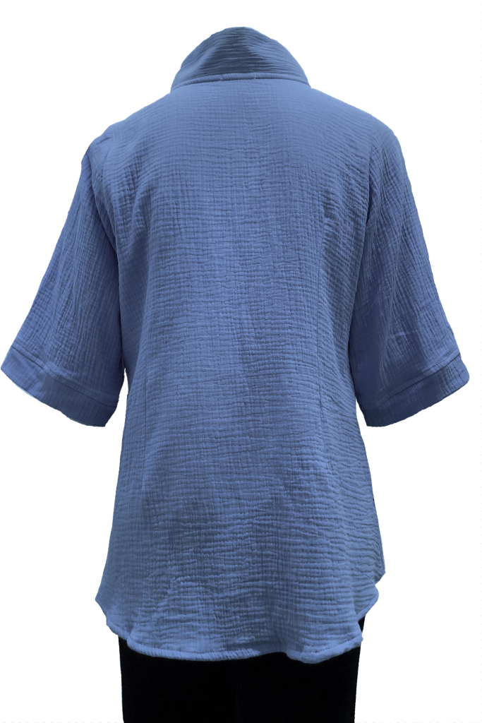 plus size blue cotton shirt