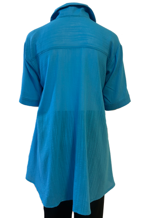 Capri shirt: Turquoise Cotton