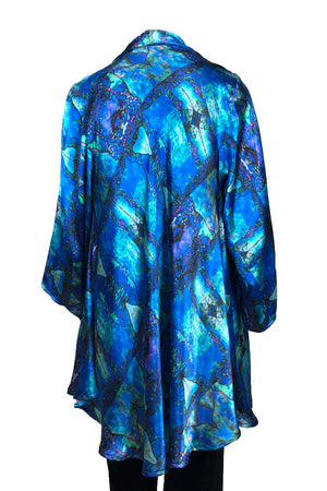 Sleeved hip coat Tiffany Window print