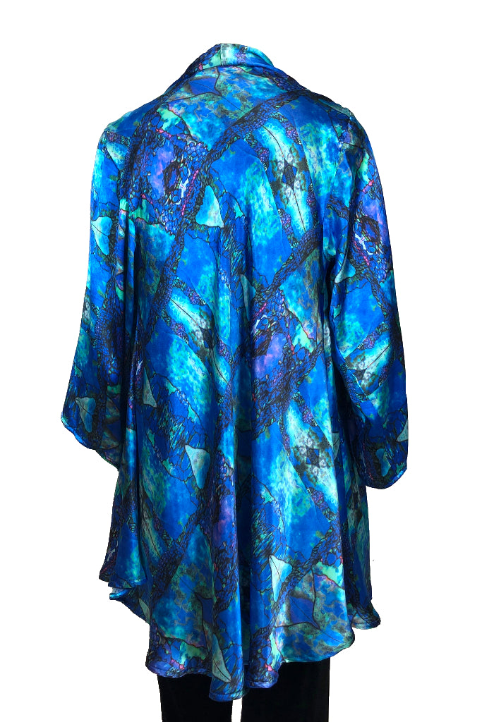 Sleeved hip coat Tiffany Window print